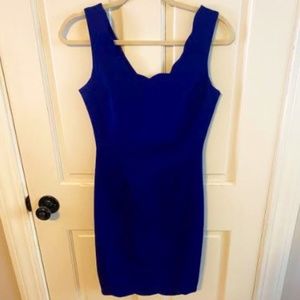 Lulu's Blue Scalloped Bodycon Dress